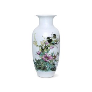 11 Peony Bush Blue And White Bone China Flower Vase