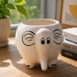 Cartoon Elephant Ceramic Planter