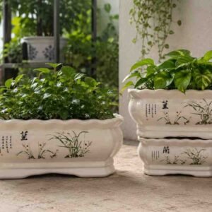 Chinese Ceramic Orchid Planter Lan Series Bonsai Pot
