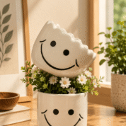 Ceramic Small Smiley Garden Planter Pot