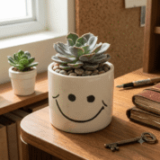 Ceramic Small Smiley Garden Planter Pot