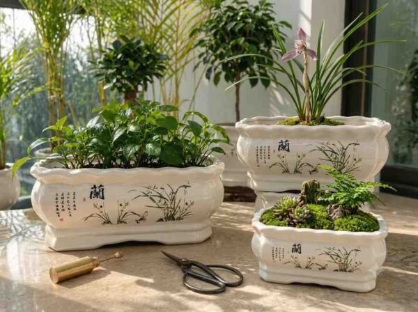 Chinese Ceramic Orchid Planter Lan Bonsai Pot Chinese Ceramic Orchid Planter Lan Series Bonsai Pot
