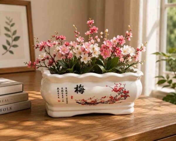 Chinese Ceramic Plum Blossom Planter - Mei Series - Bonsai Pot Chinese Ceramic Plum Blossom Planter Set - Mei Series - Bonsai Pot