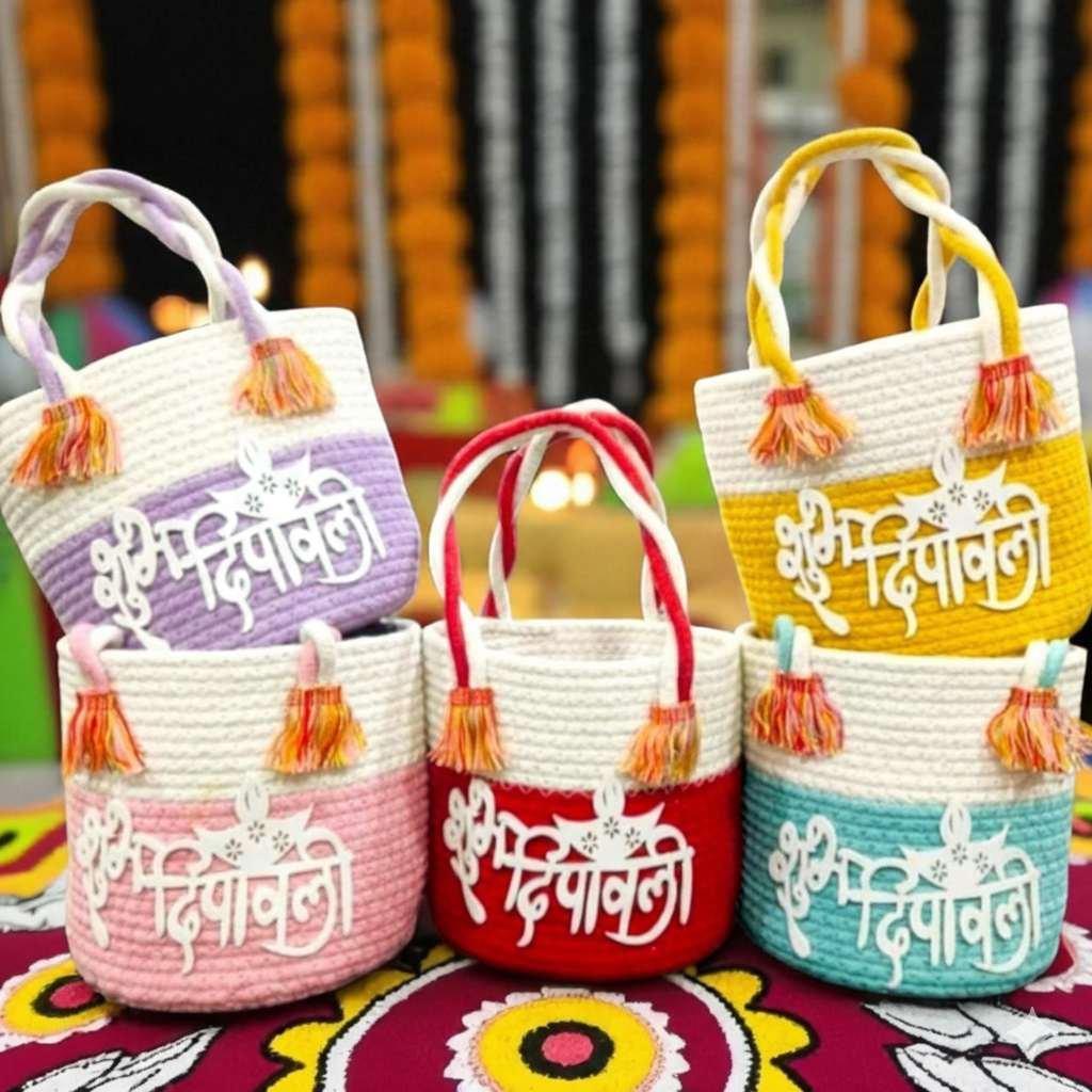 Cotton Basket Crochet Multicolour 152 The Little Decor Things That Actually Make A Home Look Designed