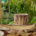 Rustic Wood Finish Ceramic Planter Set (1)