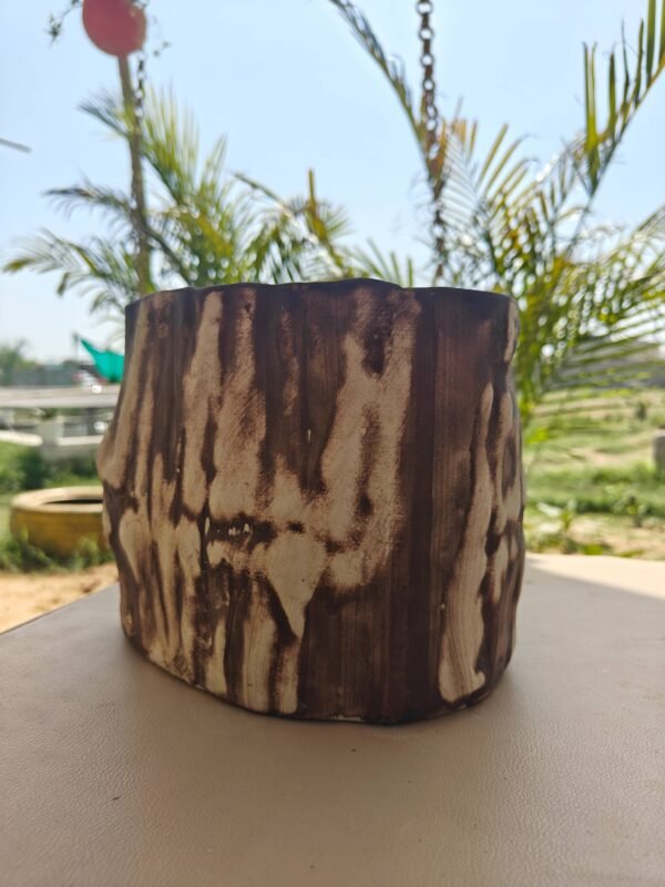 Rustic Wood Finish Ceramic Planter Set (17) Rustic Wood Finish Ceramic Planter Set (17)