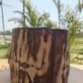 Rustic Wood Finish Ceramic Planter Set (6)
