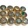 Antique brass and wood decorative box for home storage and display. Elegant vintage style for organi.