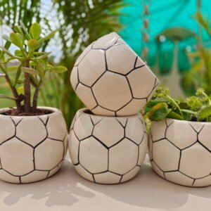 Football Ceramic Planter | Soccer Ball Pot | White with Black Panel Lines 17 Ceremic Planter And Pots 16 Football Ceramic Planter | Soccer Ball Pot | White With Black Panel Lines