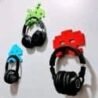 Wooden headphone holder stand for desk, stylish home decor accessory.