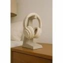 Wooden headphone organiser stand for home decor and desk organisation Stylish wooden headphone holder for desk organisation and home decor.