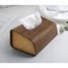 Wooden tissue paper holder for dining table decor, elegant and functional home accessory.