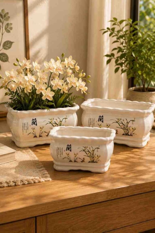Chinese Ceramic Orchid Planter Lan Series Bonsai Pot Chinese Ceramic Orchid Planter Lan Series Bonsai Pot