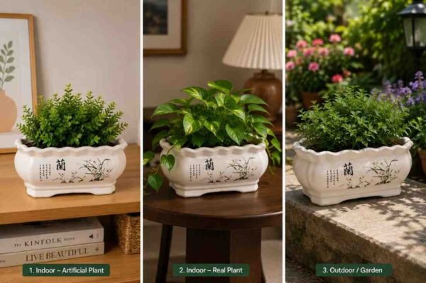 Chinese Ceramic Orchid Planter Lan Series Bonsai Pot Chinese Ceramic Orchid Planter Lan Series Bonsai Pot