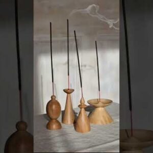 Incense holder with a rustic finish, perfect for home decor and meditation spaces. Handcrafted woode.