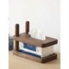 Antique wooden tissue holder for elegant home decor, perfect for living rooms or bedrooms.