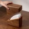 Wooden tissue organiser for office desk, stylish home decor holder, wooden tissue box cover, functio.