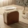 Wooden tissue organiser for office desk, stylish home decor holder for tissues and small essentials.