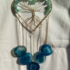 Product Jpeg 500X500 24 Blue Agate Wind Chime Decorative Wind Chime For Home Balcony And Garden Decor