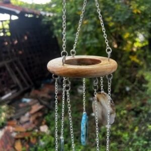 Product Jpeg 500X500 5 Agate Slice Wind Chime Wooden Ring Decorative Wind Chime For Home Balcony And Garden Decor