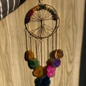 Product Jpeg 500X500 9 Seven Chakra Agate Dream Catcher Hanging Decor For Home And Balcony Decorative Wind Chime For Home Balcony And Garden Decor