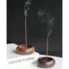 Rustic wooden incense holder for home decor, perfect for creating a calming atmosphere. Handcrafted.