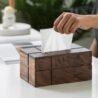 Elegant wooden tissue box cover with a modern design for living rooms and bedrooms.