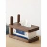 Modern wooden tissue box holder with minimalist style.