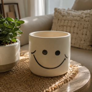 Ceramic Small Smiley Garden Planter Pot (Pack of 1) 15 Ceramic Small Smiley Garden Planter Pot