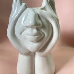 Muse face ceramic planter – decorative flower vase