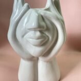 Muse Face Ceramic Planter – Decorative Flower Vase