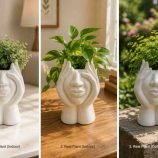 Muse Face Ceramic Planter