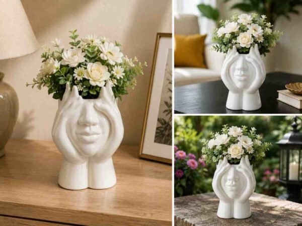 Muse Face Ceramic Planter (2) Muse Face Ceramic Planter