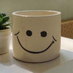 Ceramic Small Smiley Garden Planter Pot (Pack of 1) 12 Smiley Face Ceramic Planter