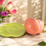 Tulip Ceramic Cup and Saucer