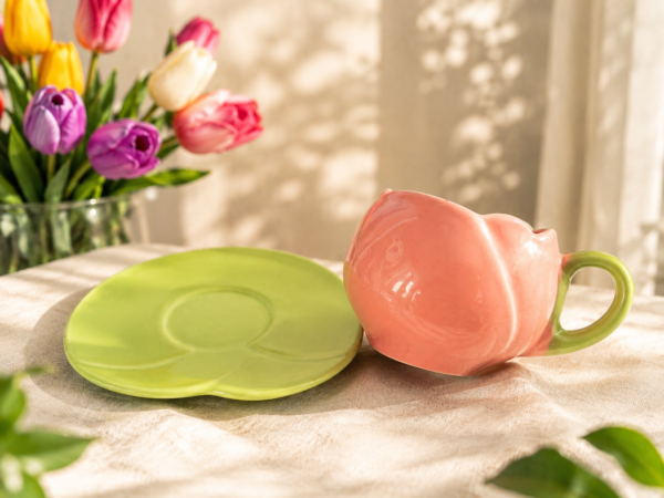 Tulip Ceramic Cup and Saucer Tulip Ceramic Cup and Saucer