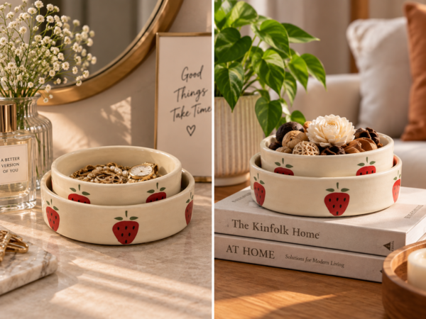 Decor bowl strawberry