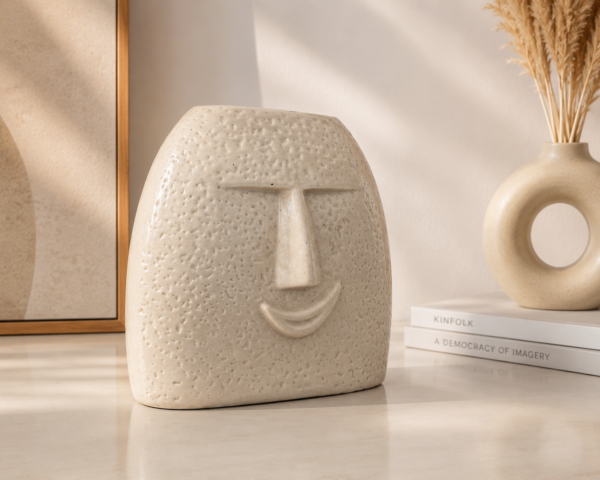 Moai Face Ceramic Planter
