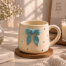 Polka Dot Ceramic Mug with Bow (1)