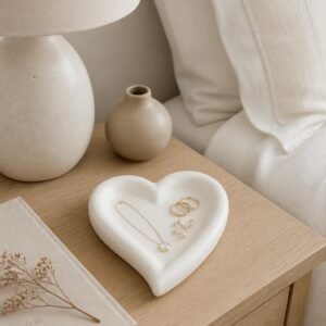 5 heart concrete tray - jewelry organiser minimalist home decor & organizer