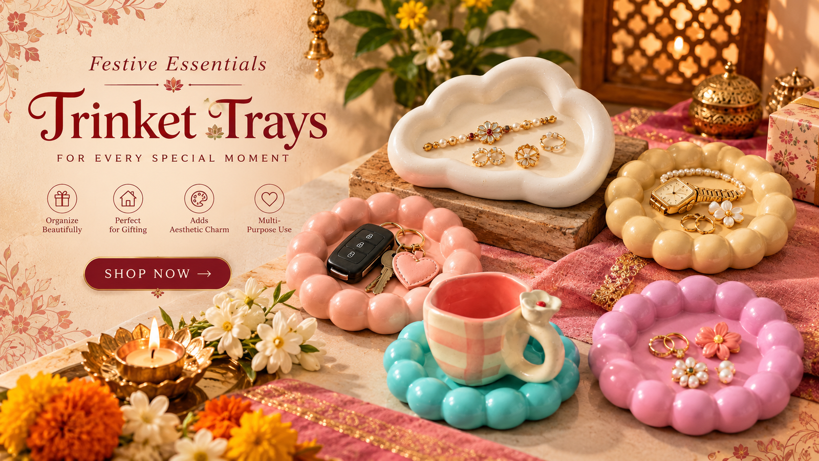 Festive essentials trinket trays