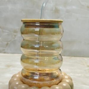 Img20260830194834 ring glass sipper - tinted bubble glass cup with bamboo lid and straw