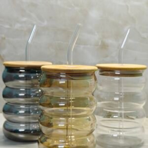 Img20260830195818 ring glass sipper set of 3 - black golden transparent tinted bubble glass