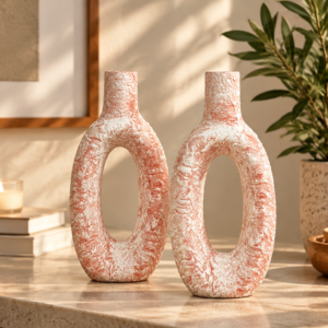 Screenshot 2026 10 02 192542 textured red ceramic donut vase - dried flower vase for living room