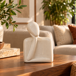 Sunlit contemplative ceramic sculpture Sunlit contemplative ceramic sculpture home